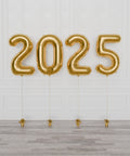 2024 Gold Foil Number Balloons, Helium Inflated, sold by Balloon Expert