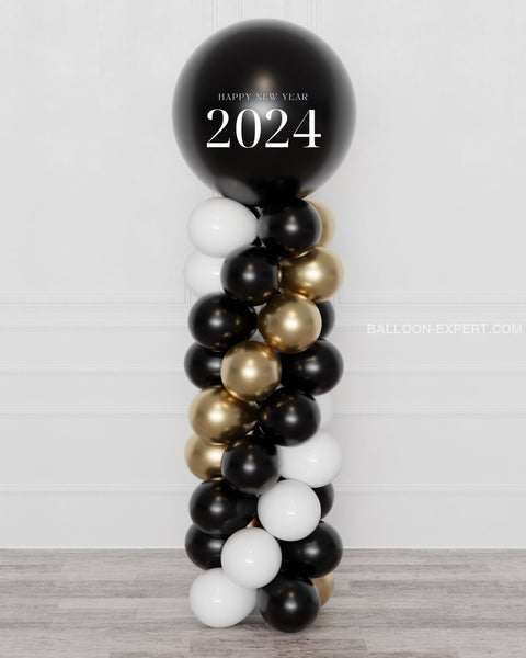 Ballons Du Nouvel An 2024 Sur Ballons Blancs De Célébration Du