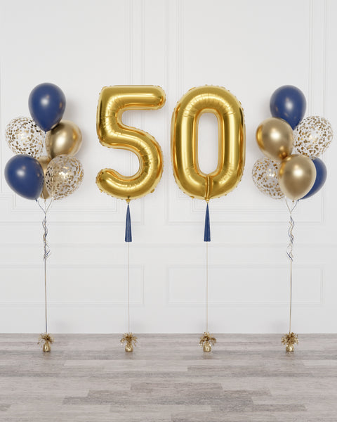 Navy blue and gold balloon collection