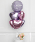 Lilac And Pink - Personalized Orbz Heart Balloon Bouquet