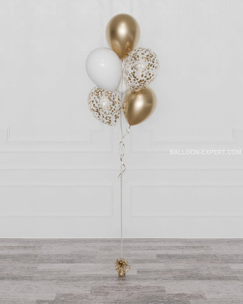 Customize Confetti Balloon Bouquet, 5 Balloons, helium inflated