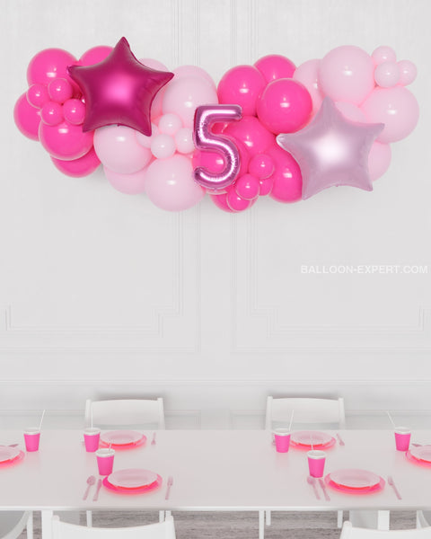 Barbie Number Balloon Garland - 5 feet, sold by Balloon Expert