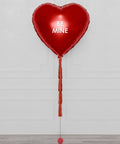 Be Mine Red Giant Heart Balloon, Inflated with helium, sold by Balloon Expert
