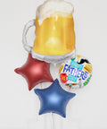 Beer Father's Day Foil Balloon Bouquet, 4 Balloons, Close Up Image