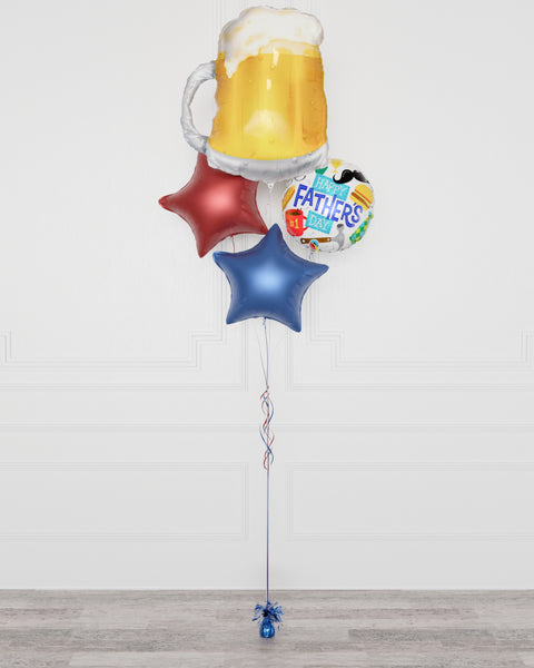 Beer Father's Day Foil Balloon Bouquet, 4 Balloons, Full Image