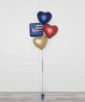 Best Dad Ever Heart Foil Balloon Bouquet, 4 Balloons, Full Image
