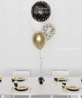 Black And Gold - Bonne Retraite Foil Confetti Balloon Bouquet 4 Balloons Bouquets