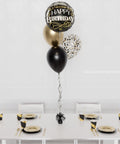Black and Gold - Happy Birthday Confetti Foil Balloon Bouquet, 4 Balloons from Balloon Expert