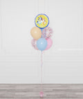 Bluey, Pink Foil Confetti Balloon Bouquet, 7 balloons, full image