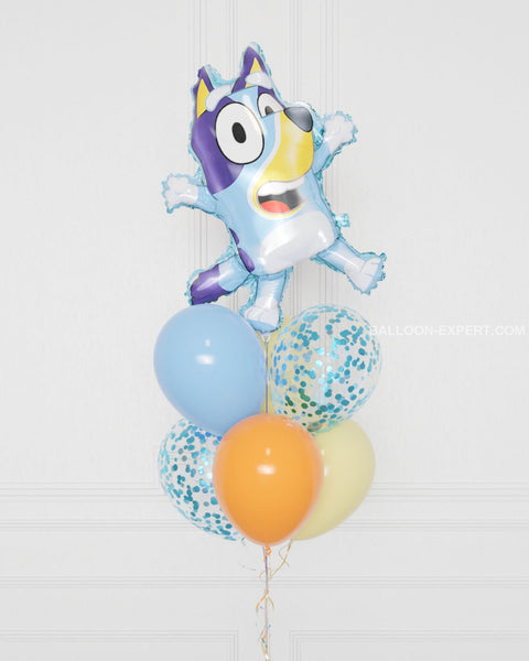 Bluey - Supershape Confetti Balloon Bouquet close up image