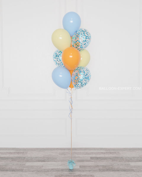 Bluey Confetti Balloon Bouquet, 10 Balloons, full image, sold by Balloon Expert