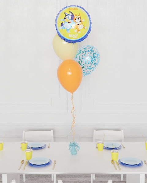 Bluey Confetti Foil Balloon Bouquet, 4 Balloons from Balloon Expert