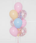 Bluey Pink Confetti Balloon Bouquet, 10 Balloons, Close Up Image