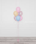 Bluey Pink Confetti Balloon Bouquet, 7 Balloons, full image