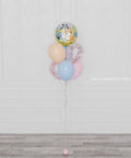 Bluey Pink Foil Confetti Balloon Bouquet, 7 balloons, full image