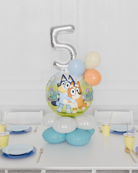 Bluey Quad Number Balloon Centerpiece