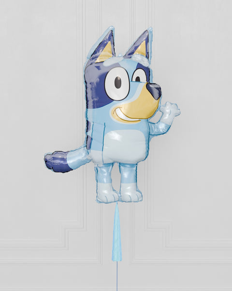 Bluey Supershape Balloon with Tassel, helium inflated