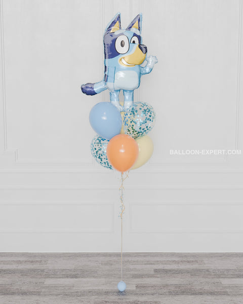 Bluey Supershape Confetti Balloon Bouquet, full image