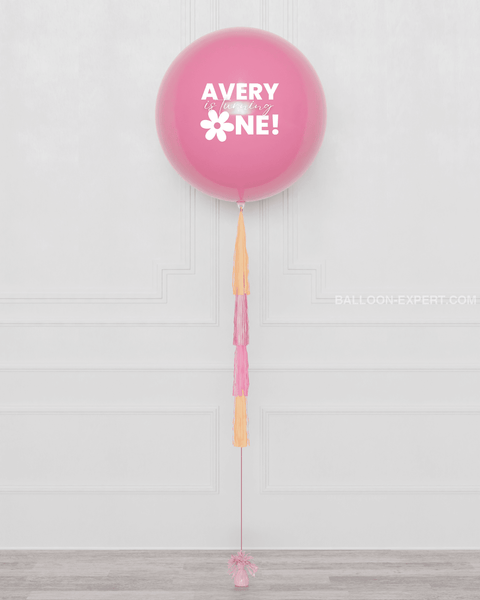 Blush and Pink Jumbo Balloon with Tassels, sold by Balloon Expert