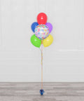 Bonne Retraite Rainbow Balloon Bouquet, 7 Balloons, full image, sold by Balloon Expert