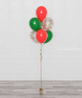 Christmas Confetti Balloon Bouquet, 7 Balloons - Red and Green sold by Balloon Expert