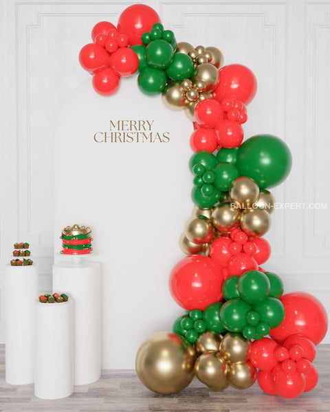 Christmas Balloon Garland, 12 feet, inflated with air