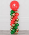 Christmas Jumbo Balloon Column Red, Green and Gold, sold by Balloon Expert