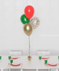 Christmas Confetti Balloon Bouquet, 4 Balloons, in Red, Green, and Gold , sold by Balloon Expert