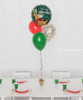 Christmas Party Confetti Foil Balloon Bouquet, 4 Balloons - Red, Green and Gold sold by Balloon Expert