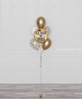 Class of 2025 Confetti Balloon Bouquet, 7 Balloons, Gold and White, Full Image