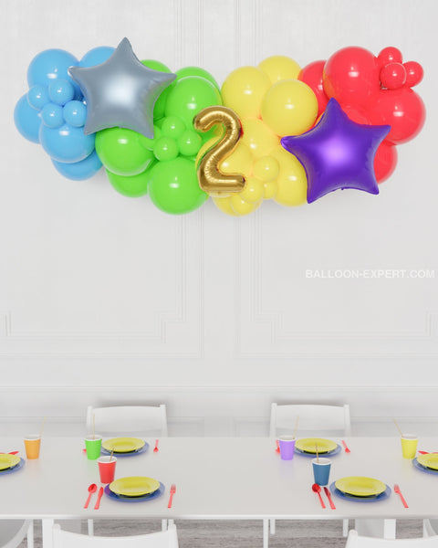 Cocomelon Number Balloon Garland - 5 feet long, sold by Balloon Expert