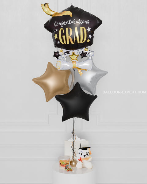 Congratulations Grad Foil Balloon Bouquet, helium inflated