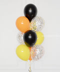 Construction Confetti Balloon Bouquet, 10 Balloons, close up image, sold by Balloon Expert