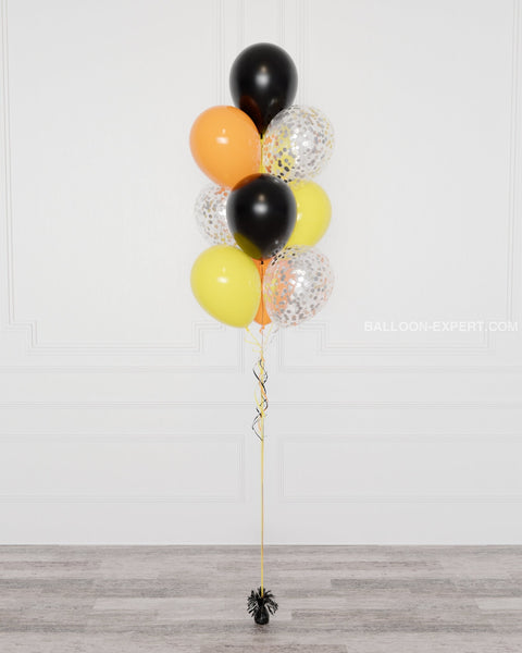 Construction Confetti Balloon Bouquet, 10 Balloons, full image, sold by Balloon Expert