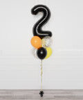 Construction Number Confetti Balloon Bouquet, 7 Balloons, full image, sold by Balloon Expert