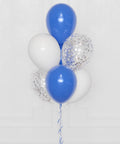 Custom Confetti Balloon Bouquet, 7 Balloons, close up image, sold by Balloon Expert