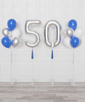 Custom Double Number Balloons and Balloon Bouquet Set, Helium-Inflated