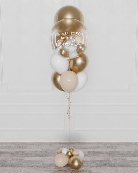 Custom Personalized Orbz Bubble Balloon Bouquet, includes 9 Balloons