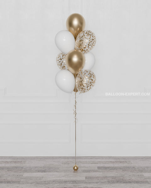 Customize Confetti Foil Balloon Bouquet, 10 Balloons, helium inflated