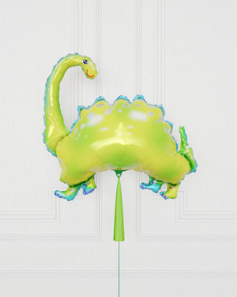 Dinosaur Supershape Balloon with Tassel, Inflated with helium