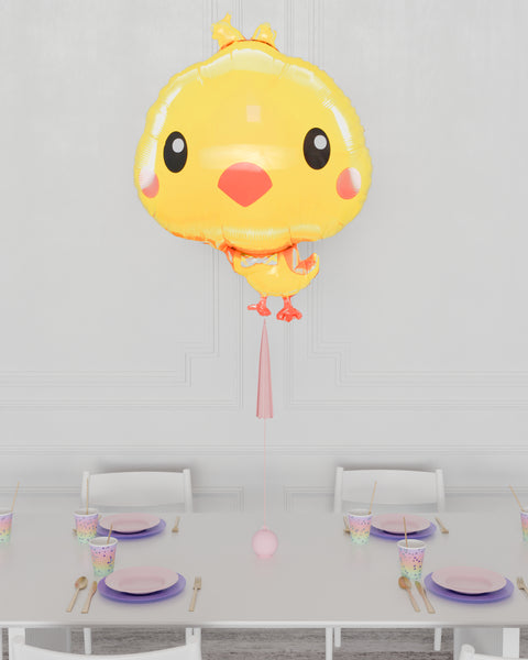 Easter Chicky Supershape Balloon with Tassel, Helium Inflated
