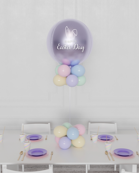 Easter Orbz Balloon Centerpiece, Pastel Rainbow, Table decor, with a personalized message