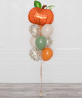 Fall Pumpkin Confetti Balloon Bouquet, 10 Balloons, Helium Inflated