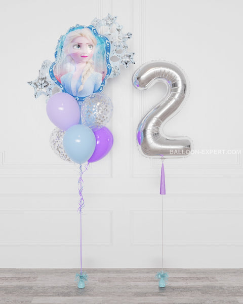 Frozen Supershape Confetti Balloon Bouquet and Number Balloon