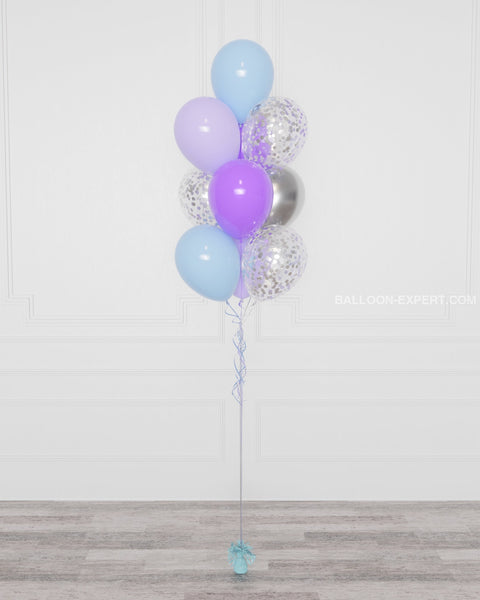 Frozen Confetti Balloon Bouquet, 10 Balloons, full image, sold by Balloon Expert