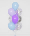 Frozen Confetti Balloon Bouquet, 10 Balloons, close up, sold by Balloon Expert