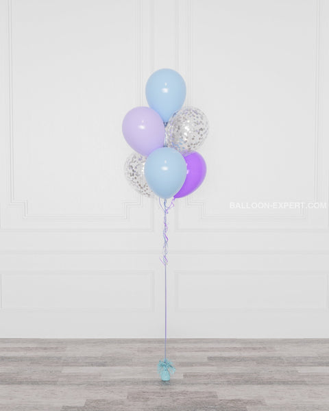 Frozen Confetti Balloon Bouquet, 7 Balloons, full image