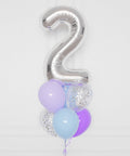 Frozen Number Confetti Balloon Bouquet, 7 Balloons, close up image, sold by Balloon Expert