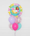 Gabby's Dollhouse Supershape Confetti Balloon Bouquet Close Up Image