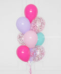 Gabby's Dollhouse Confetti Balloon Bouquet, 10 Balloons, Close Up Image